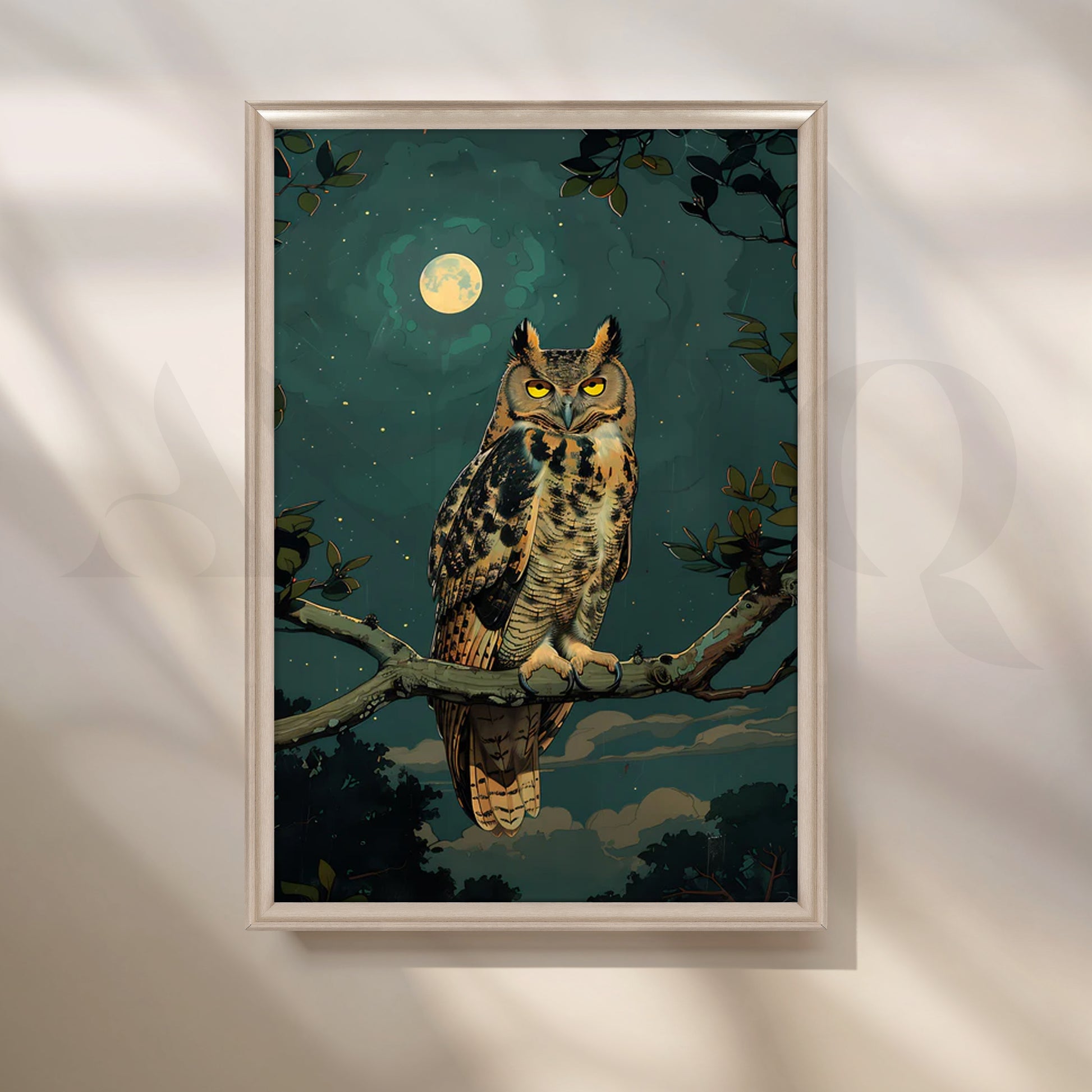 Moonlit Sentinel Canvas Painting for Bedroom