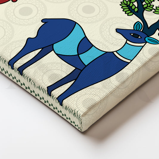 Dual Deer Harmony Canvas Artwork for Bedroom