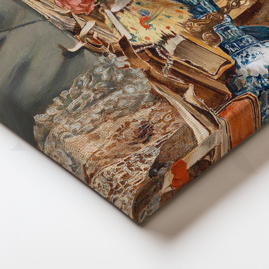 Victorian Opulence Still Life Canvas Artwork for Dining Room