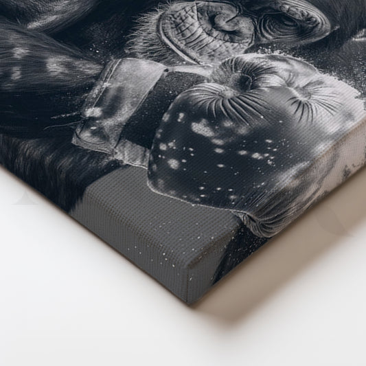 Iron Fist Chimp (Monochrome) Canvas Painting for Home Office
