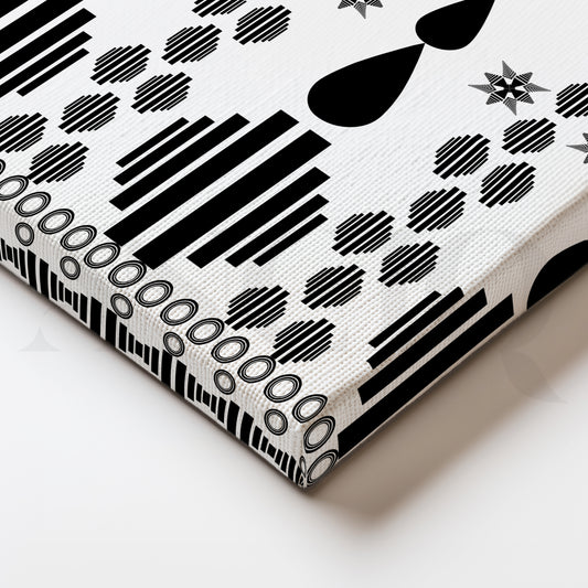 ‘Tribal Geometry Symphony’ Canvas Painting for Office Wall