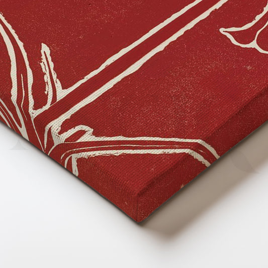 Crimson Blossom Canvas Artwork for Hallways or Accent Corners