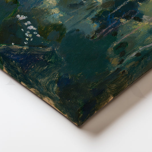 Emerald Woodland Canvas Painting for Living Room