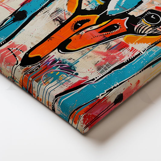 Cranes in Color Canvas Painting for Creative Studio