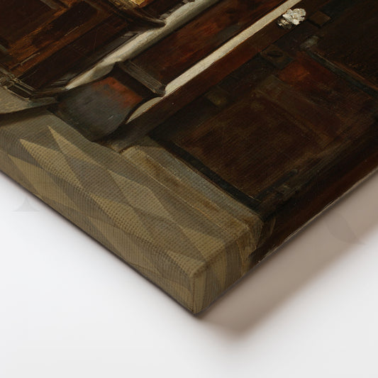 Silent Hallway with Clock Canvas Artwork for Study Room