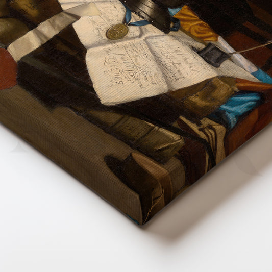 Knight’s Study Still Life Canvas Artwork for Office Wall