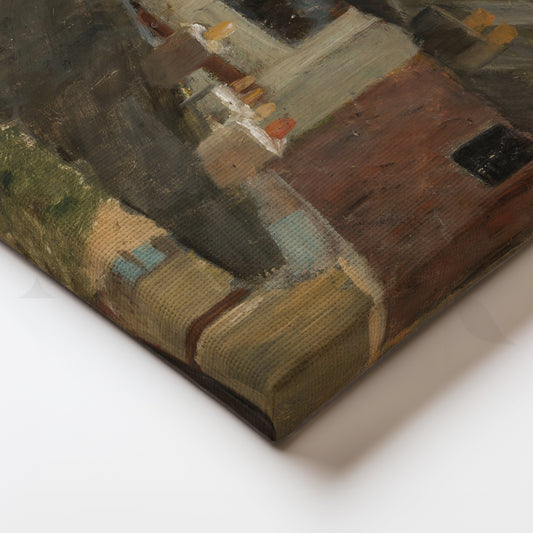 Rooftops at Dusk Canvas Painting for Urban Lofts & Hallways