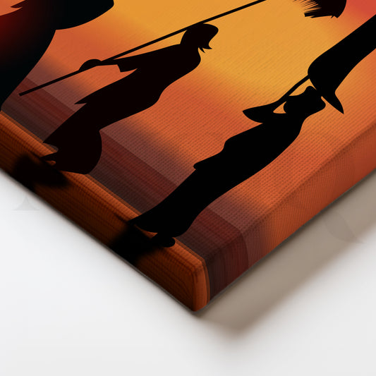 Cultural Sunset Parade Canvas Artwork for Dining Room