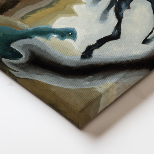 Forest Whispers Abstract Canvas Painting for Living Room & Modern Office