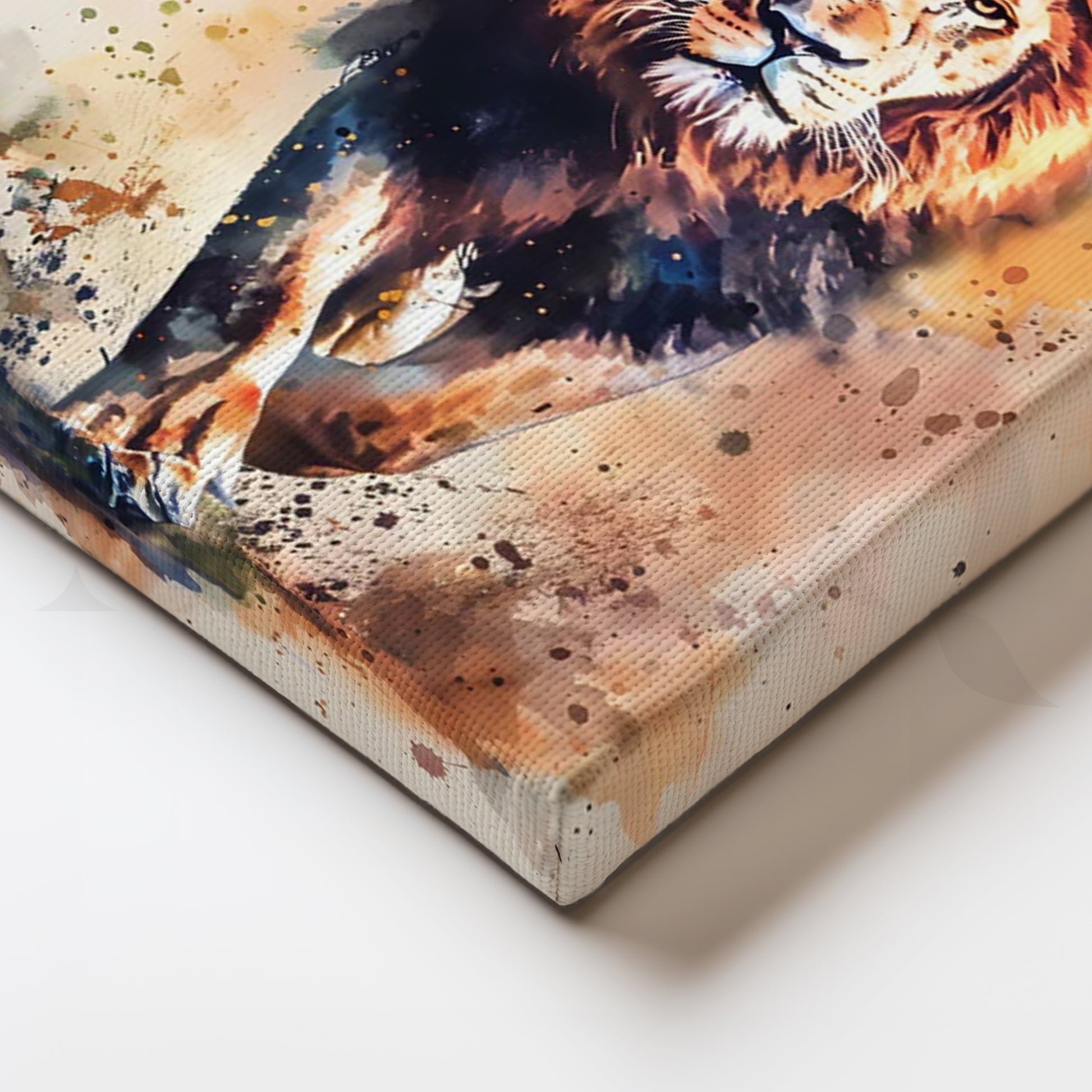 Majestic Lion Stride Canvas Painting for Office