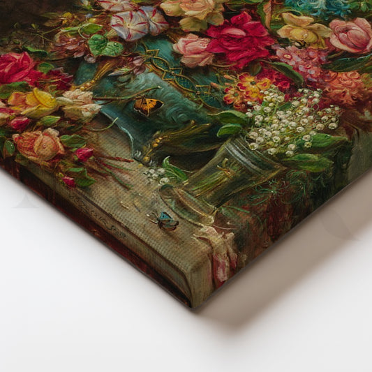 Bouquet of Mixed Flowers Canvas Artwork for Bedroom