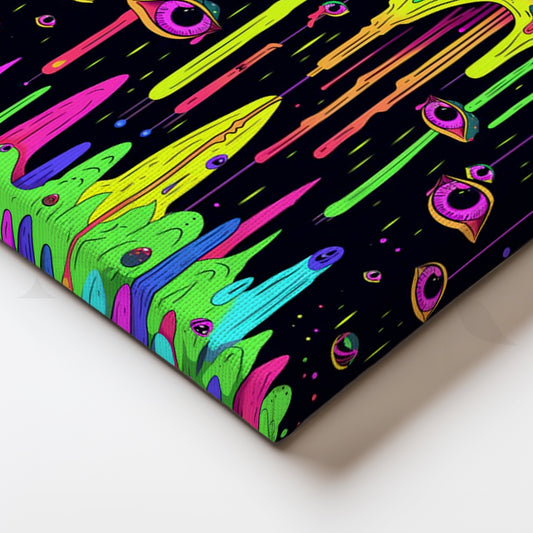 Psychedelic Drip Eye Canvas Painting for Music Studio or Dorm Room