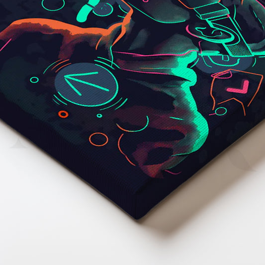 Neon VR Dreamer Canvas Painting for Gaming Room