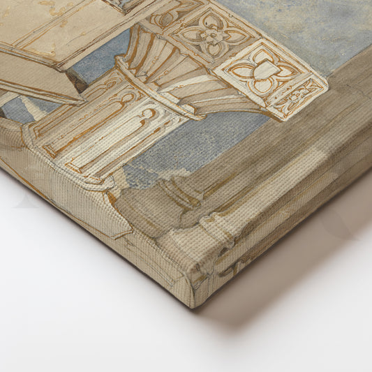 Church Baptismal Font Canvas Artwork for Hallway