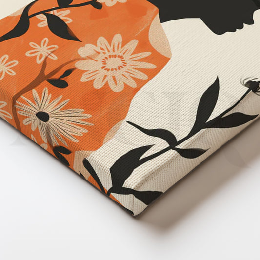 Floral Shadow Muse Canvas Painting for Bedroom or Reading Nook