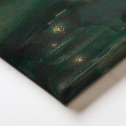 Gaslight Nocturne Canvas Painting for Moody Living Rooms & Home Offices