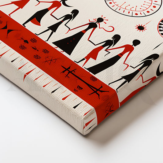 Tribal Unity Dance Canvas Artwork for Hallway