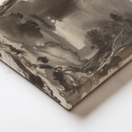 Zen Mist Landscape Canvas Painting for Reading Nook