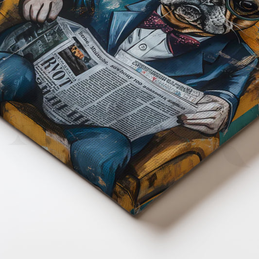 Dapper Bulldog Canvas Painting for Home Office for Office/Study Room