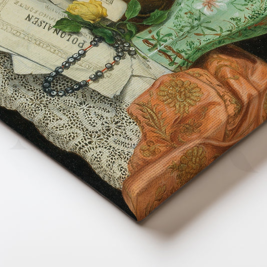 Oriental Vase and Jewels Canvas Artwork for Living Room