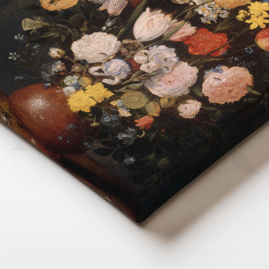 Dutch Floral Vase Canvas Artwork for Dining Room or Lobby Walls