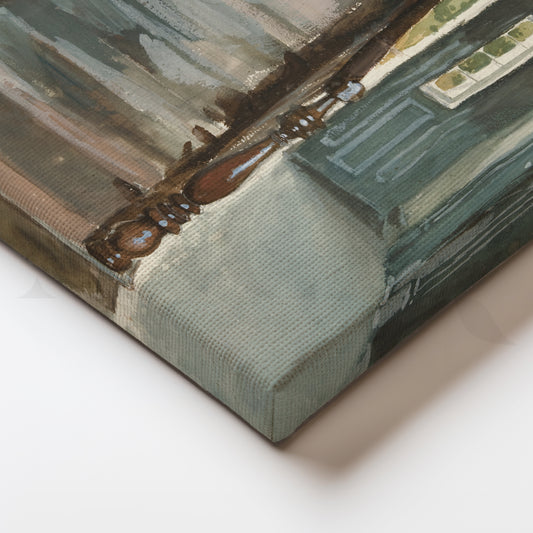 Stairway in Sunlight Canvas Artwork for Hallway