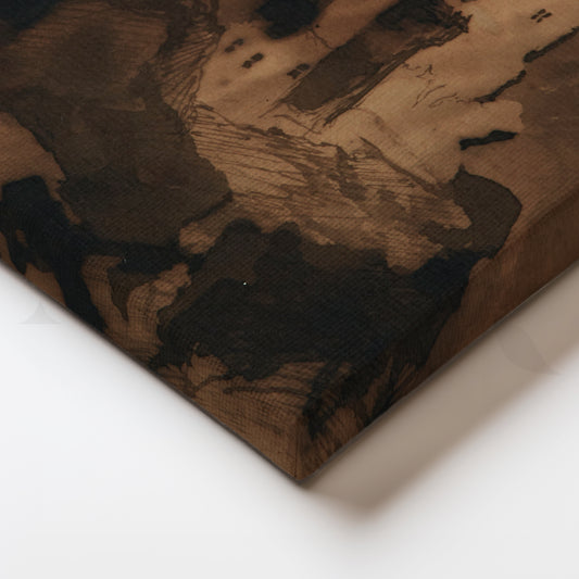 Moonlit Cliff Castle Canvas Painting for Study or Library