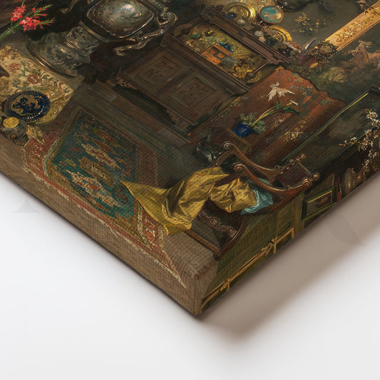 Opulent Interior Still Life Canvas Artwork for Study Room