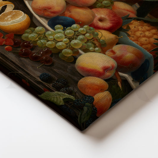 Peach and Grape Abundance Canvas Artwork for Dining Room