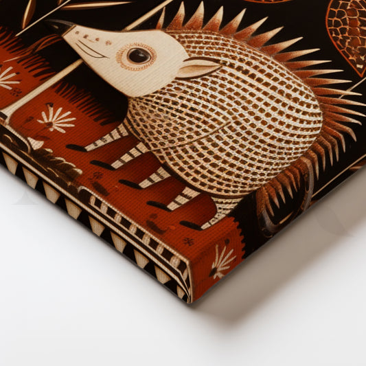 Hedgehog in Bloom Canvas Artwork for Living Room