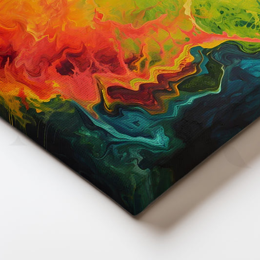 Solar Bloom Horizon Canvas Painting for Contemporary Office