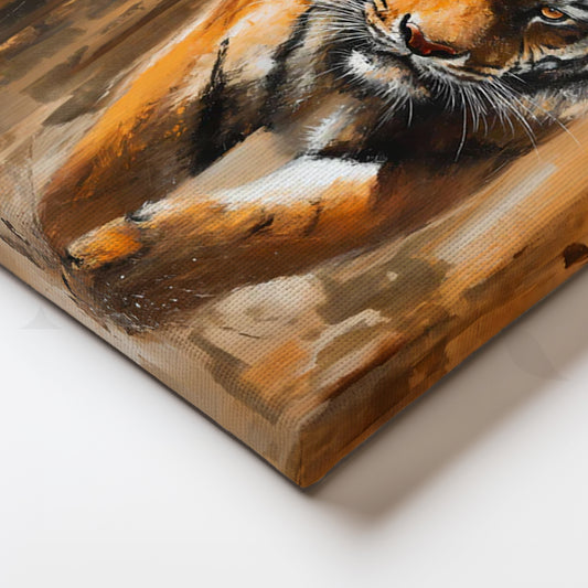 Charge of the Tiger Canvas Painting for Modern Living Room