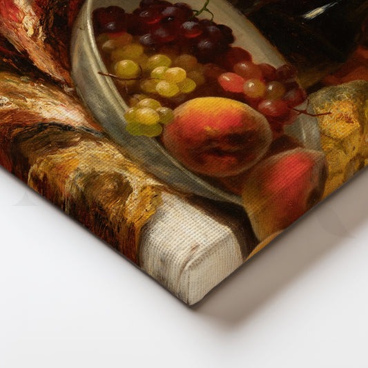 Melon and Peaches Still Life Canvas Artwork for Dining Room