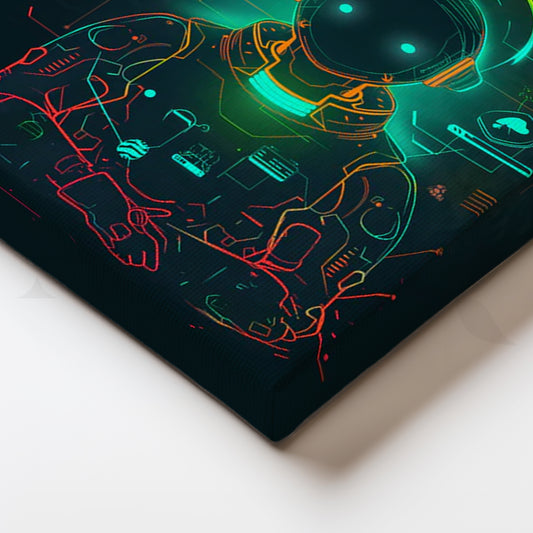 Neon AI Navigator Canvas Painting for Home Office