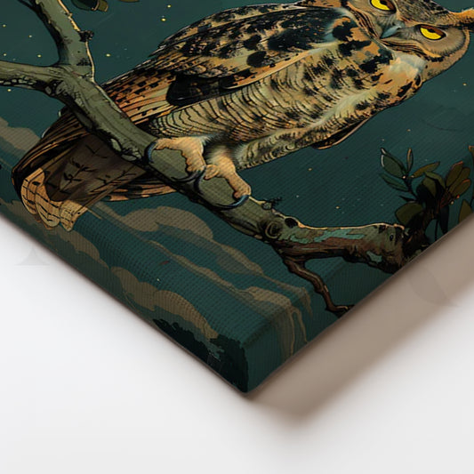 Moonlit Sentinel Canvas Painting for Bedroom
