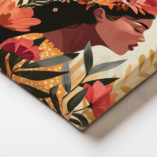 Tropical Turban Canvas Painting for Modern Living Room