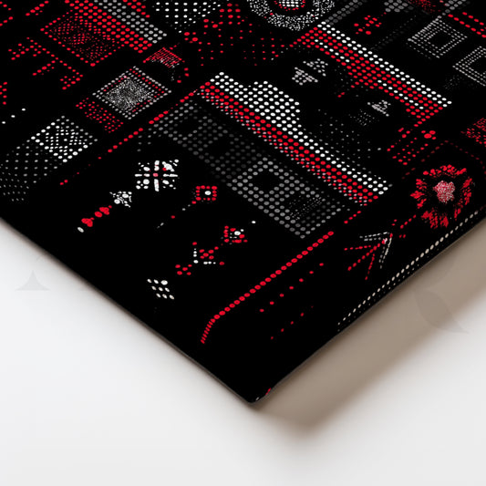 Midnight Mosaic Skyline Canvas Painting for Hallway & Office