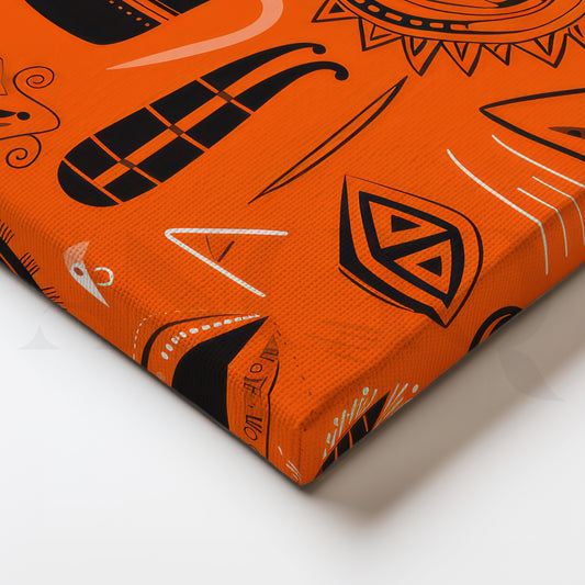 Tribal Totems Canvas Painting for Modern Study & Office