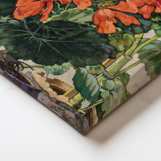 Orange Begonias Canvas Artwork for Living Room