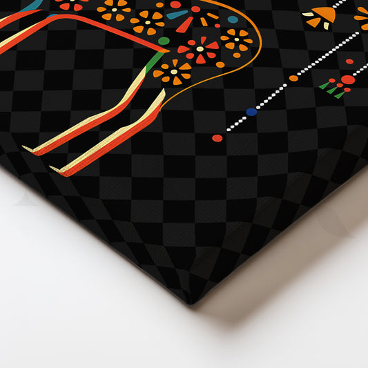 Floral Deer Canvas Artwork for Bedroom