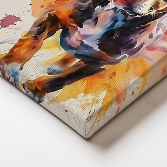 Joyful Sprint Puppy Canvas Painting for Family Room