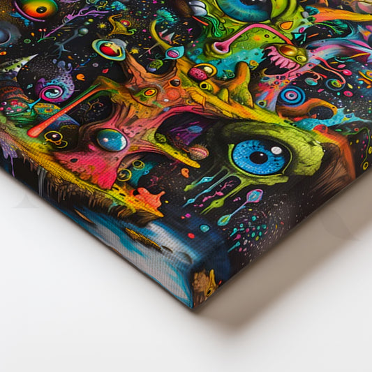 Psychedelic Dreamscape Canvas Painting for Game Room
