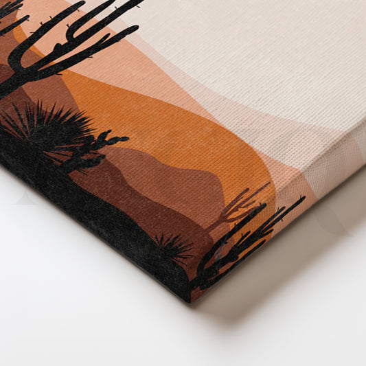 Cactus Sunset Dunes Canvas Painting for Modern Living Room