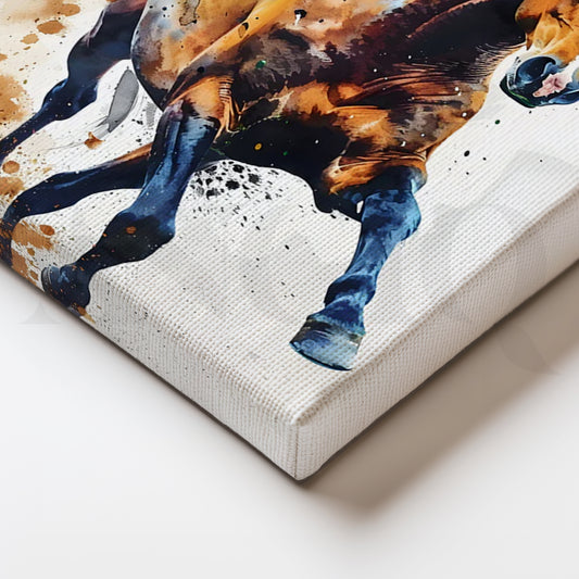 Galloping Freedom Horse Canvas Painting for Entryway