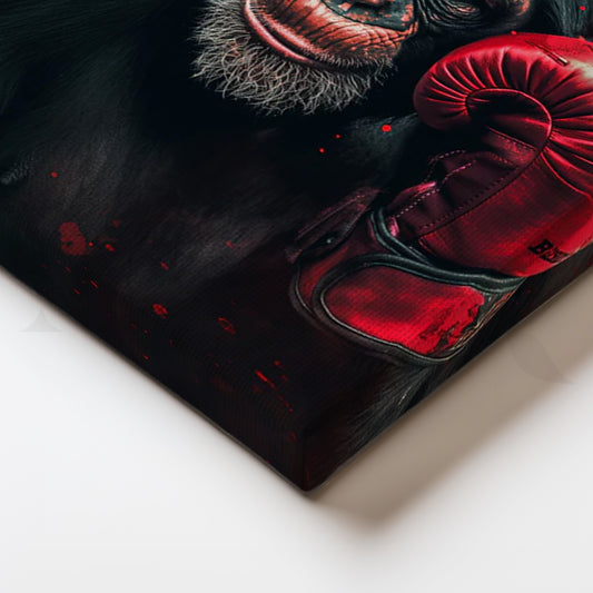 Crimson Fighter Chimp Canvas Painting for Game Room