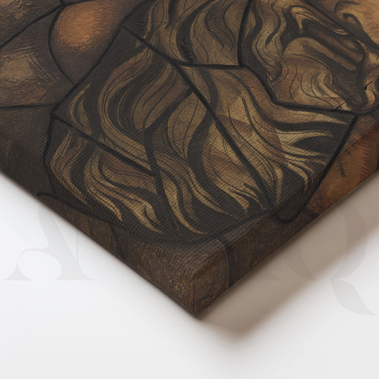 Earth-Tone Cubist Portrait Gallery Wall – Set of 3 Abstract Artworks