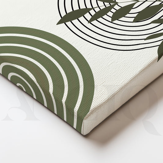 Minimal Botanical Geometry Gallery Wall – Set of 3 Modern Abstract Artworks - 18 x 24 Inches for Living Room
