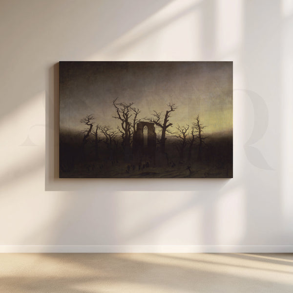 Gothic Ruin at Dusk Canvas Artwork