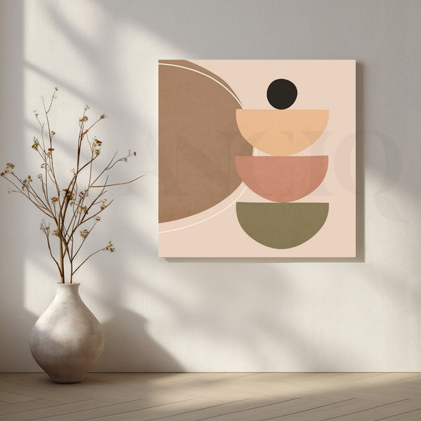 Neutral Stacked Bowls Canvas Artwork