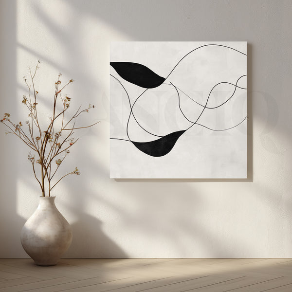 Monochrome Flow Canvas Artwork